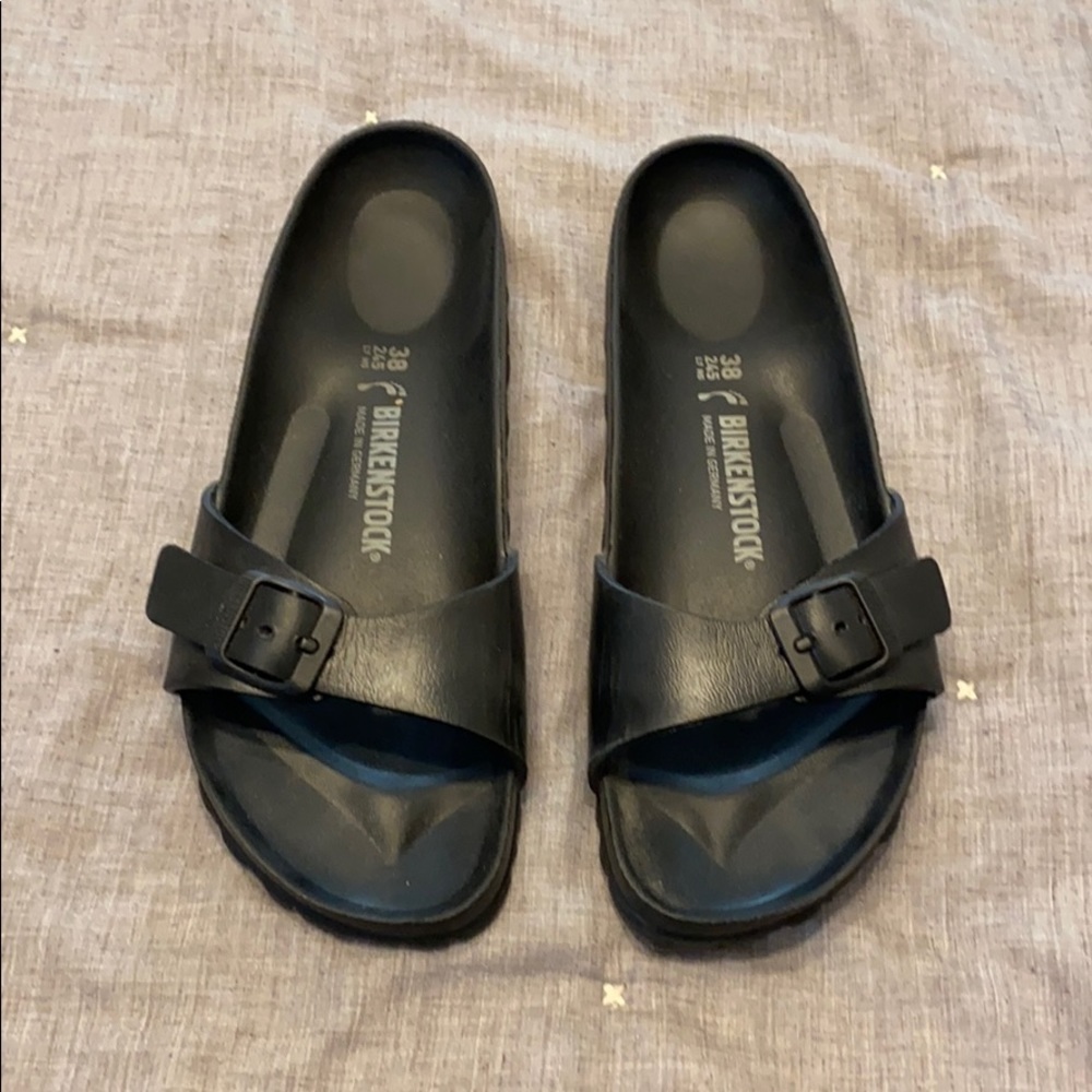 Black Birkenstock PVC slides